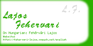 lajos fehervari business card